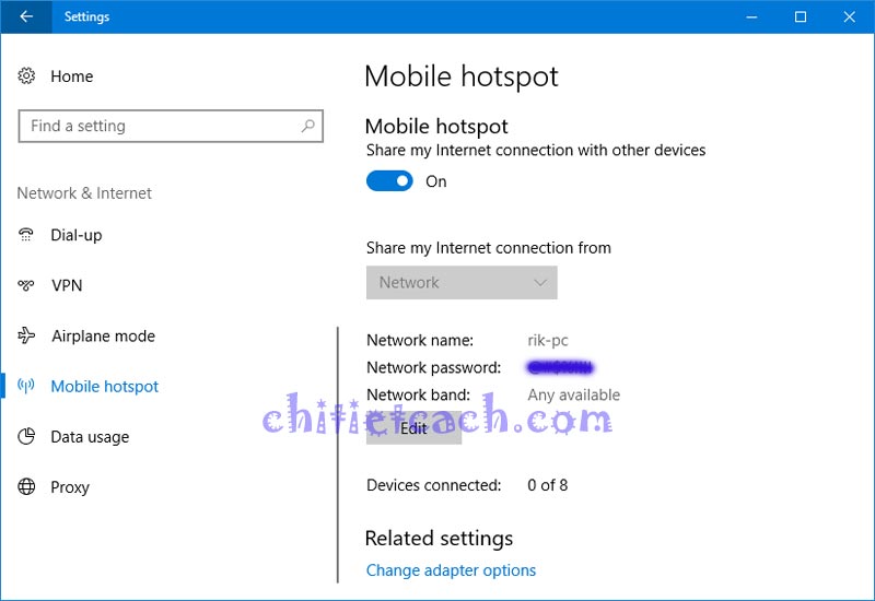 Hình ảnh 7: Sửa lỗi không khởi động được Mobile hotspot Windows 10