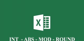 INT-ABS-MOD-ROUND-Excel