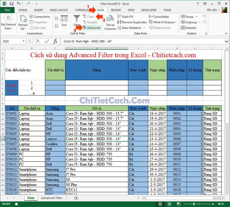 Advanced Filter - Excel