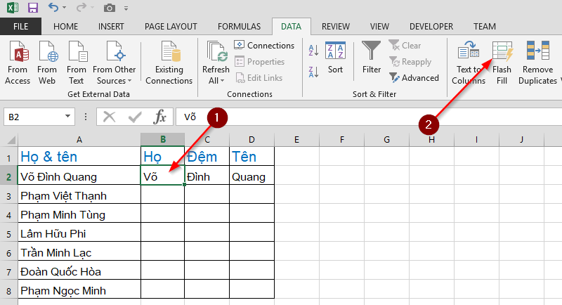 How to use Flash Fill tool in Microsoft Excel