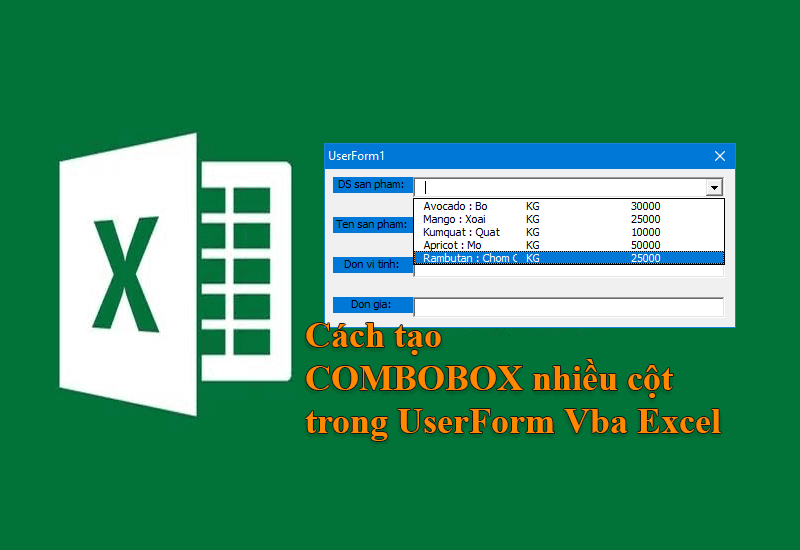 Vba excel ширина столбца combobox