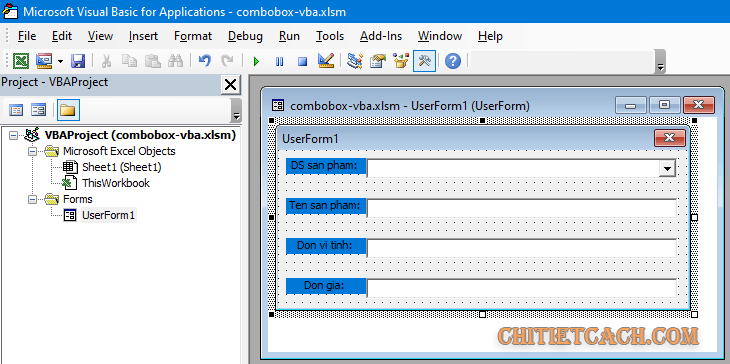 Combobox nhiều cột trong UserForm VBA Excel