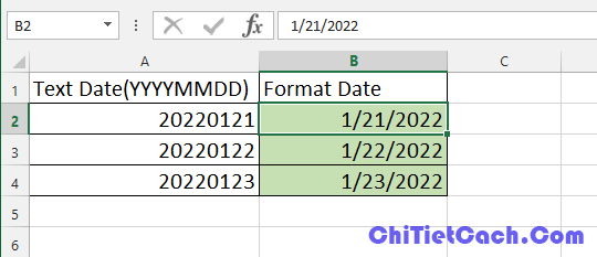Format Date using text to columns