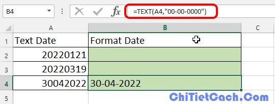 TEXT format Date DDMMYYYY